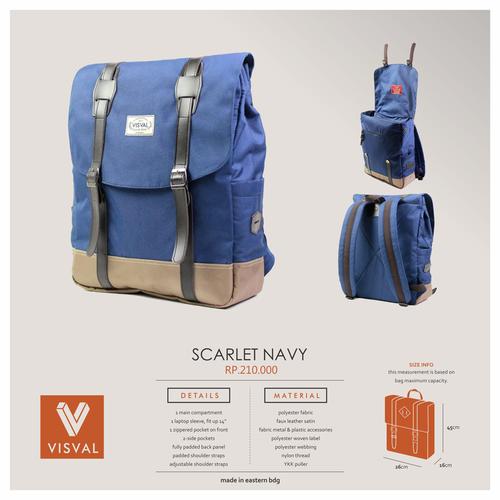 Foto Produk Tas Visval Scarlet Navy/Tas Ransel/Tas Punggung/Tas Laptop dari suprasokoindomakmurshop