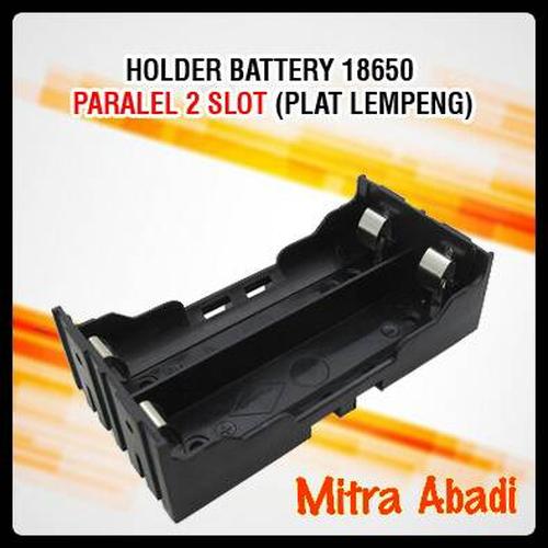 Foto Produk Holder/Tempat Battery/Baterai 18650 Pararel 2 Slot (Plat Lempeng) dari Toko Mitra Abadi