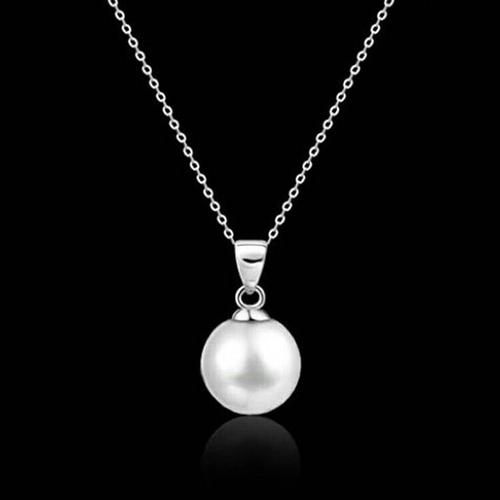 Jual Crystal Diamond Necklace Pearl 