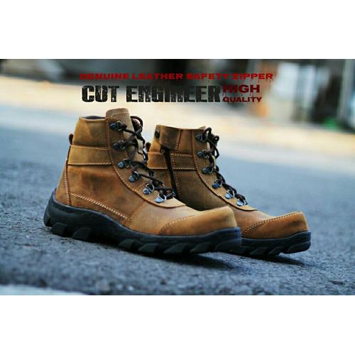 Foto Produk sepatu kulit asli safety zipper branded cut engineer dari Cut Engineer