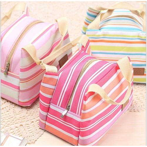 Foto Produk salur cooler bag tahan panas dingin motif garis tas bekal makanan dari anabelle