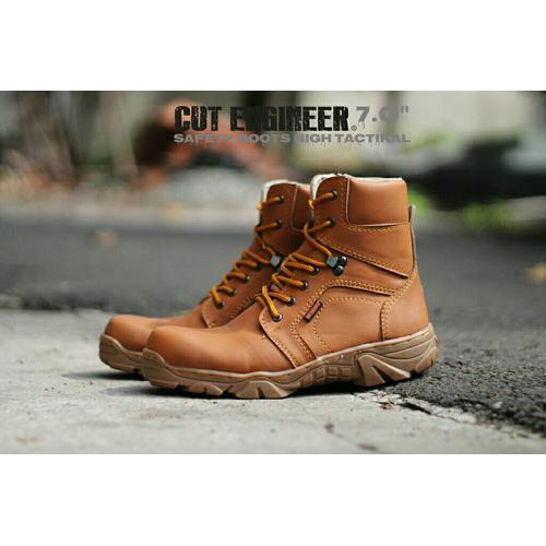 Foto Produk Sepatu Pria Safety Boots High Tactikal Cut Engineer Brown dari Cut Engineer