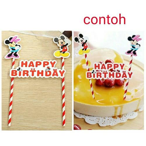 Gambar topper cake birthday kue ulang tahun mickey minnie mouse dari reanolshoop Kota Bekasi Tokopedia