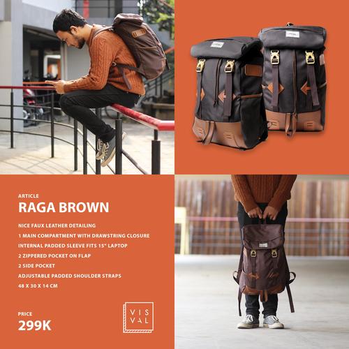 Foto Produk Tas Visval raga brown / Tas Ransel Backpack / tas punggung/tas bandung dari suprasokoindomakmurshop