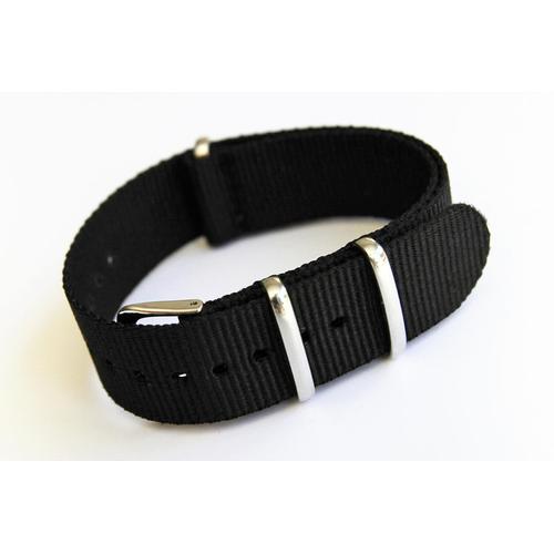 Foto Produk Tali Jam Tangan - Nato Nylon Strap - 20mm Black 02RR Hitam dari Watch N Strap