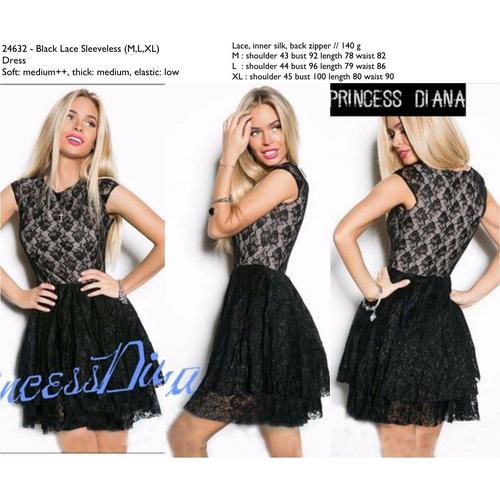 DRESS SLEEVELESS INNER SILK BLACK LACE 