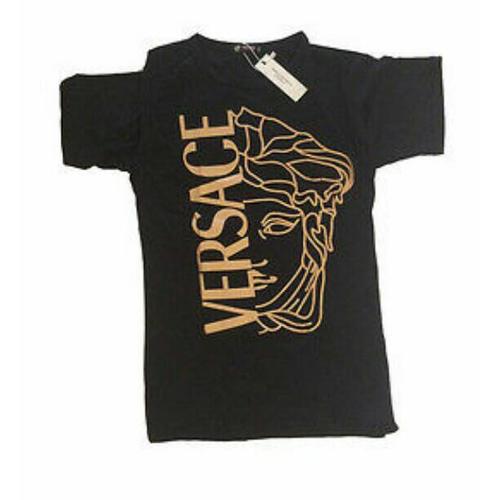 T-shirt Versace Design Logo In Black 