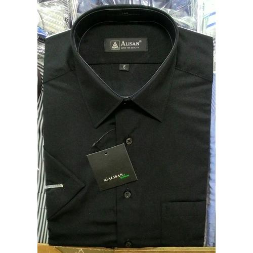 Foto Produk Kemeja Pria Alisan Hitam Pendek Reguler - Hitam, S dari Mega Hero Shirts