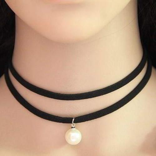 Foto Produk 02348B kalung choker pearl dari Kereta Narsis