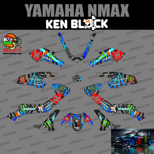 Jual Sticker striping motor stiker Yamaha NMAX N-Max Ken Block Abu Spec