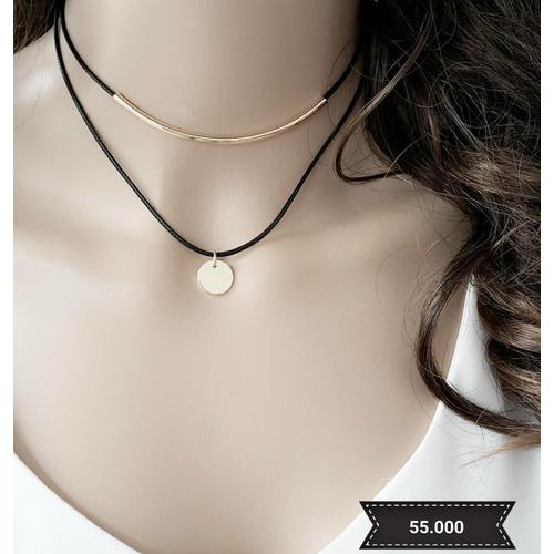 Choker - Gold coin layered necklace 