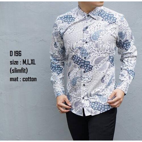 Foto Produk Baju Batik Pria Slim Fit Modern Lengan Panjang D196 dari Lina Batik Distro