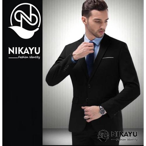 Foto Produk Blazer MODRIC BLACK - Jas Pria Slimfit Formal Wisuda Wedding Nikah - Hitam, M dari SLIMFIT SHOP