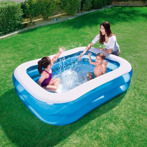 Foto Produk Kolam Renang Anak Bestway Blue Rectangular Family Pool 201cm #54005 dari toy house