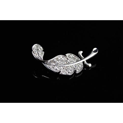Foto Produk bross daun berlian diamond leaf brooch unisex jbr004 dari Oila