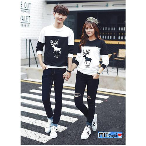 Foto Produk Kaos couple rusa lengan panjang dari Grosir Baju Couple :)