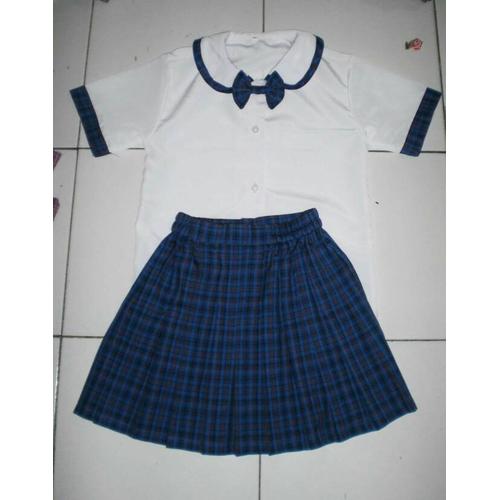 Gambar Baju seragam anak tk wanita kotak size S, M, L dari UD.APRIL undefined Tokopedia