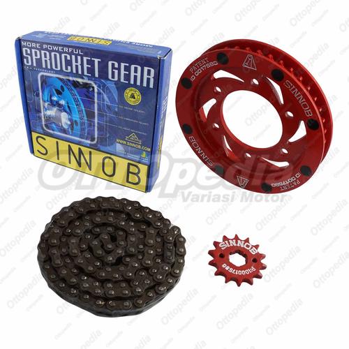 Jual Gear set Rantai motor / Chain Kit Sinnob Jupiter MX King Premium