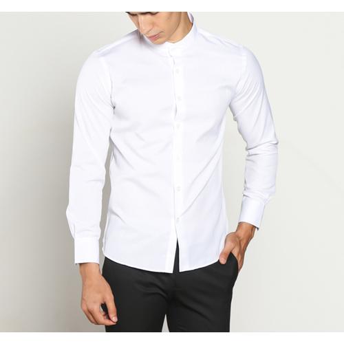 Foto Produk VM Kemeja Krah Shanghai - Mandarin collar Putih slimfit Panjang - M dari VM VanMarvell
