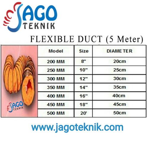 Foto Produk Flexible Duct 12 inch / Selang Angin / Selang Flexible / Hose KATSU dari Jago Teknik