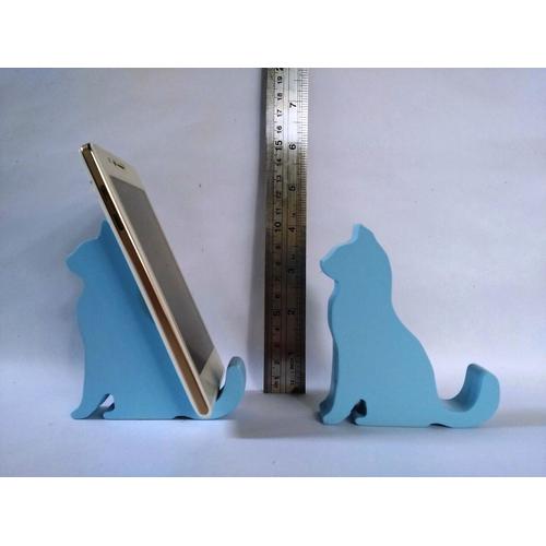 Gambar Stand Phone Holder Kayu Kucing Biru Muda dari Xtajug Art Kota Tangerang Selatan Tokopedia