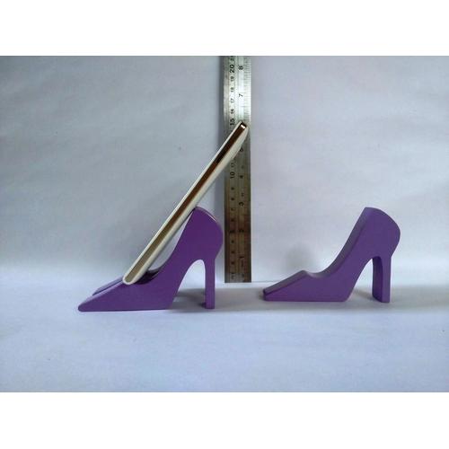 Gambar Stand Phone Holder Kayu Sepatu Ungu dari Xtajug Art Kota Tangerang Selatan Tokopedia