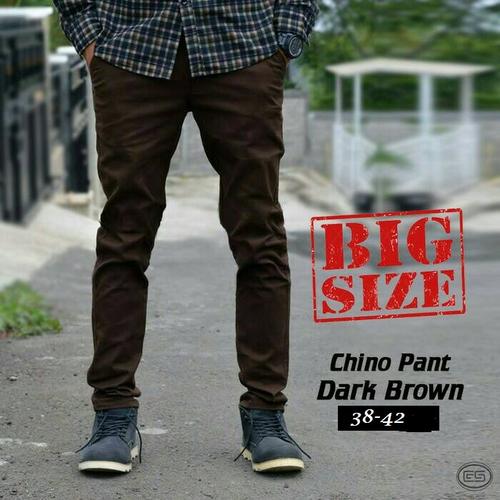 Foto Produk Celana Pria Chino Cokelat Tua BIG SIZE-Brown-JUMBO-38-39-40-41-42 dari sepatu azer