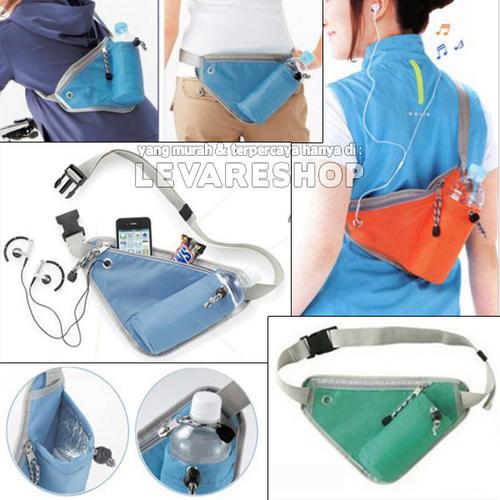 Foto Produk Running Bag / Tas Pinggang Punggung Lari Jogging + Tempat Botol Minum dari Levare Shop