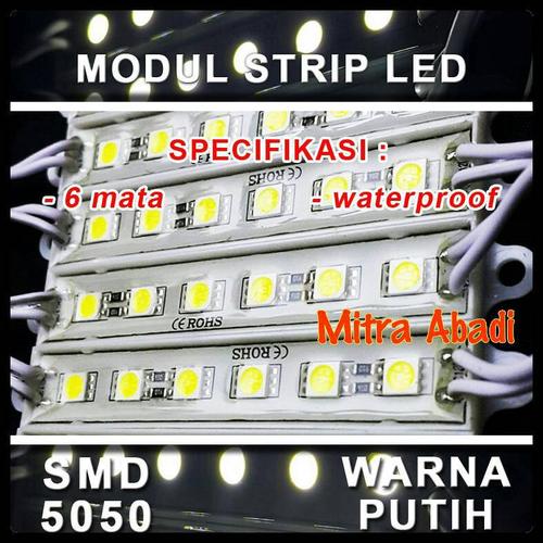 Gambar LED Modul 6 Mata Strip SMD 5050 White/Putih DC 12V dari Toko Mitra Abadi undefined Tokopedia