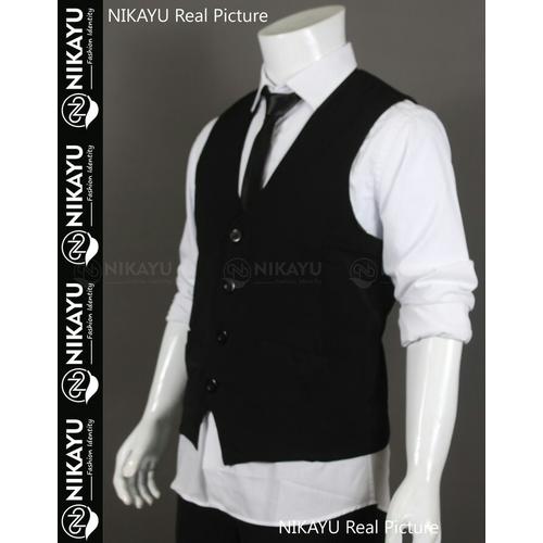 Foto Produk New VEST HIGH TWIST - Baju Pakaian Pria Rompi Dalaman Jas Blazer - Hitam, M dari SLIMFIT SHOP