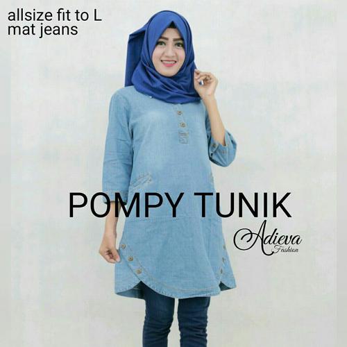 Jual tunik jeans blouse - tunik - top 