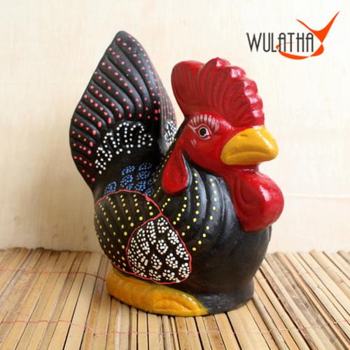 Jual Celengan Ayam Jago Hitam Ornament Tradisional Gerabah XL - Clay