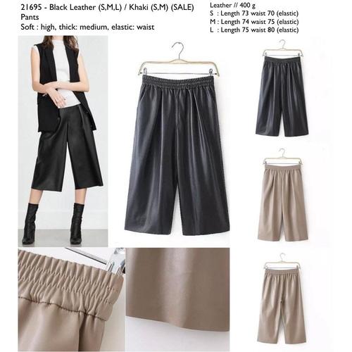 leather Pants (BLACK S,M,L) (KHAKI S 