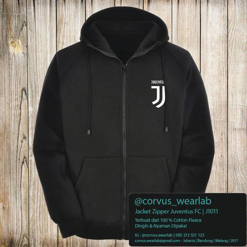 Foto Produk JAKET BOLA ZIPPER HOODIE DISTRO JUVENTUS FC TERBARU J1011 dari Corvus Wear Lab