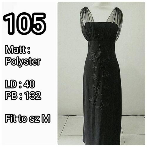 Import - Black Floral Beaded Long Dress 