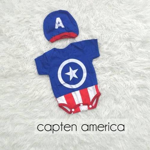 Foto Produk Baju Bayi Jumper Bayi Laki Laki Kostum Superhero Captain America dari Nuning Ningrum Shop