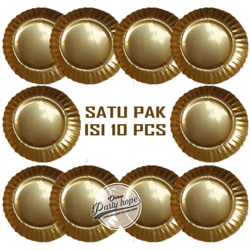Foto Produk piring kue warna gold / piring kue kertas / paper plate gold / piring dari PARTY HOPE 2