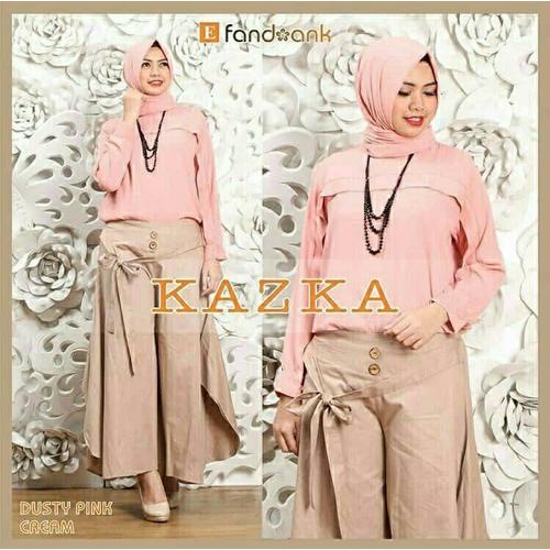 Foto Produk Baju Busana Muslim Setelan Kulot Wanita Hijab KAZKA SET 3IN1 DUSTY dari Djeeva Store