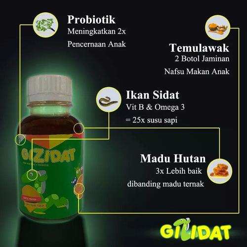 Foto Produk Madu Penambah Nafsu Makan Anak Gizidat 130 ml dari Gizidat Palembang