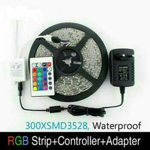 Foto Produk LED STRIP RGB SMD 3528 LENGKAP DENGAN ADAPTOR DAN REMOT dari azisshoop