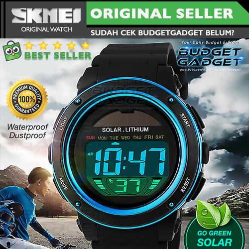 Foto Produk SKMEI Solar Power Jam Tangan LED Watch Water Resistant 50m - DG1096 - Biru dari BudgetGadget
