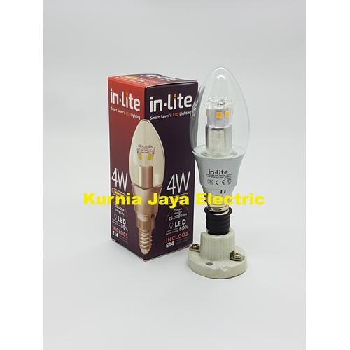 Foto Produk Lampu Led In-Lite Candle/Jantung 4W Warm White(Kuning) E14 220V dari Kurnia Jaya Electric
