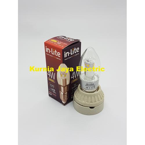 Foto Produk Lampu Led Hias In-Lite Candle/Jantung 4W Warm White/Kuning E27 220V dari Kurnia Jaya Electric