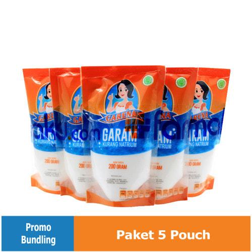 Foto Produk GARAM RENDAH NATRIUM - PAKET 5 POUCH - Anti Hipertensi dari farmaku