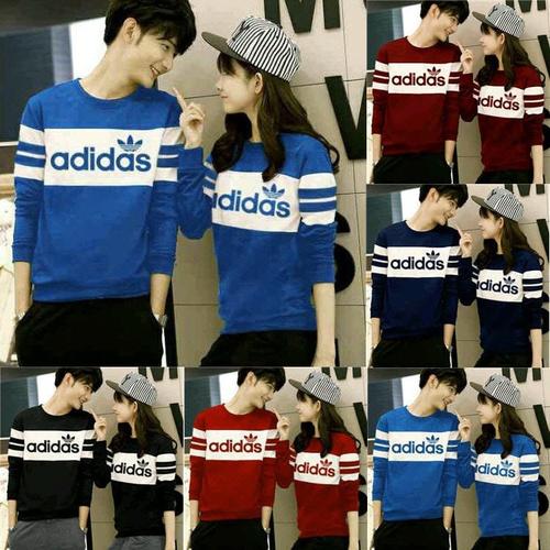 Foto Produk kaos couple adidas lengan panjang - baju pasangan sweate couple adidas dari Grosir Baju Couple :)
