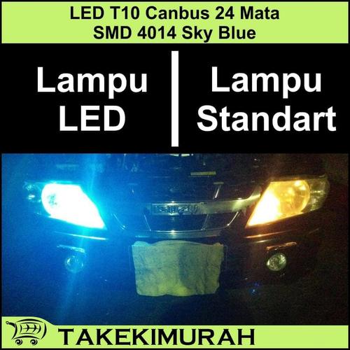Gambar LED T10 Canbus 24 Mata SMD 4014 Sky Blue dari Takekimurah undefined Tokopedia