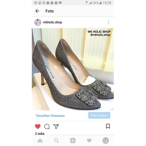 Jual Manolo Blahnik Gliter Black 