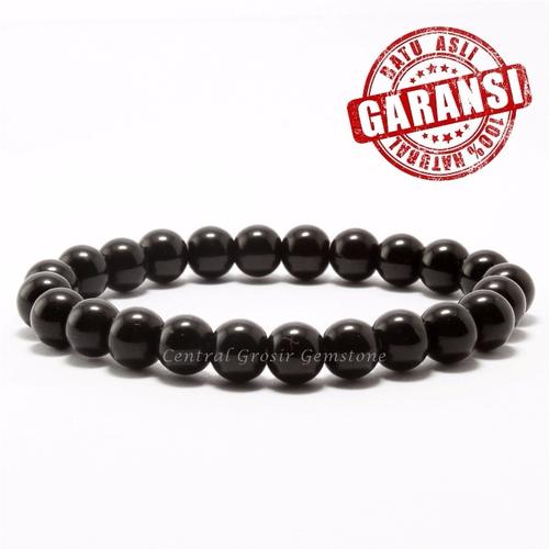 Foto Produk GELANG BATU NATURAL BLACK ONYX 8mm ORIGINAL dari Central Grosir Gemstone
