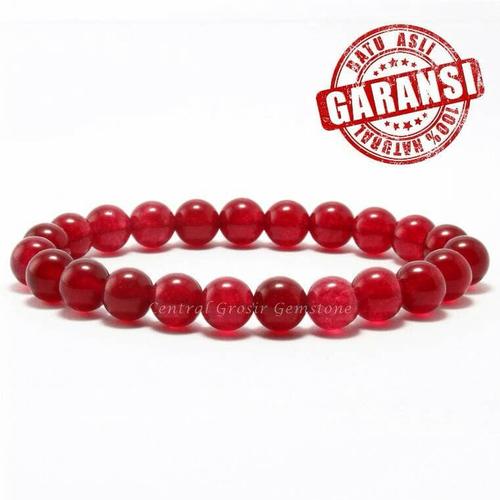 Foto Produk GELANG BATU NATURAL RED JADE ORIGINAL GIOK MERAH dari Central Grosir Gemstone