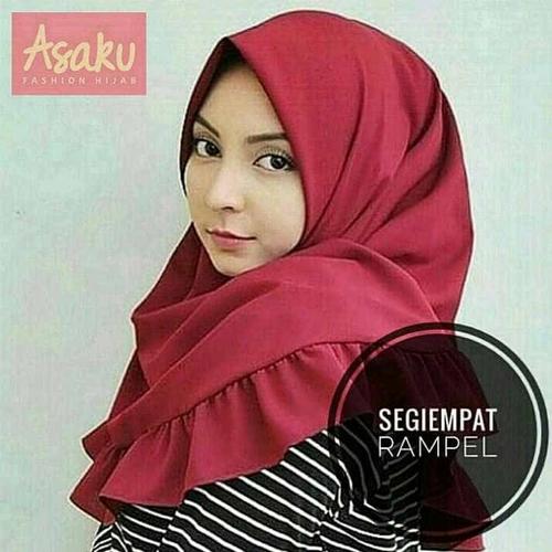 Foto Produk Hijab segiempat rempel polos/Jilbab segiempat Rempel polos REMPEL dari Ararya-grosir
